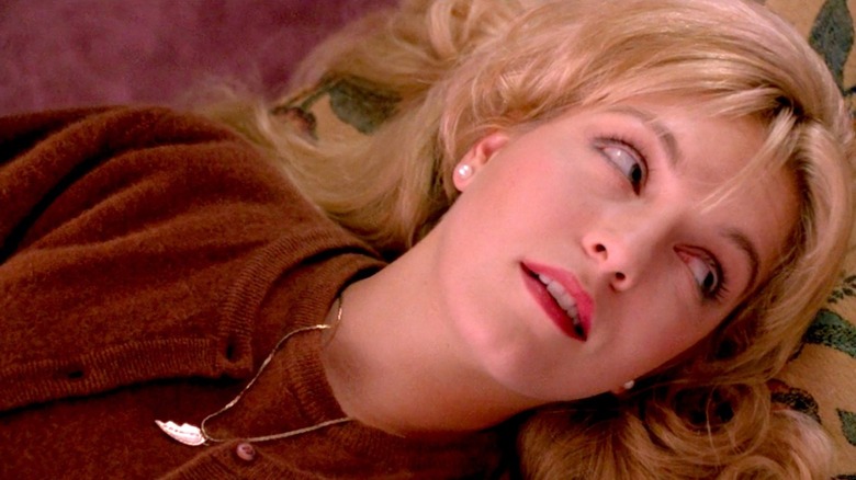 Laura Palmer on her back talking to a friend in "Twin Peaks: Fire Walk with Me"