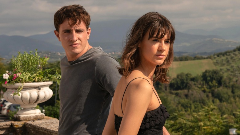 Connell and Marianne looking out over the Italian country side in 