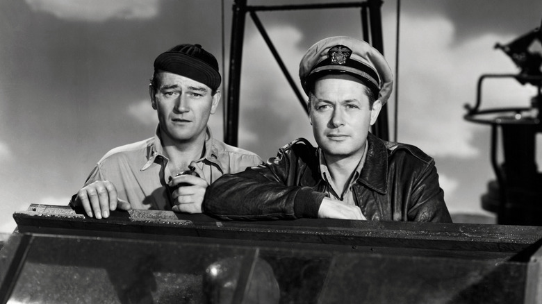 Lieutenants Rusty Ryan and John Brickley look out at the ocean in "They Were Expendable" (1945)