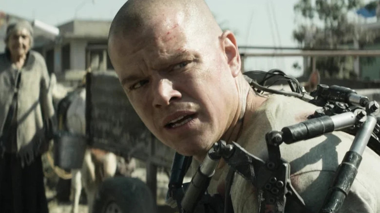Max Da Costa wearing an exo suit on "Elysium" (2013)