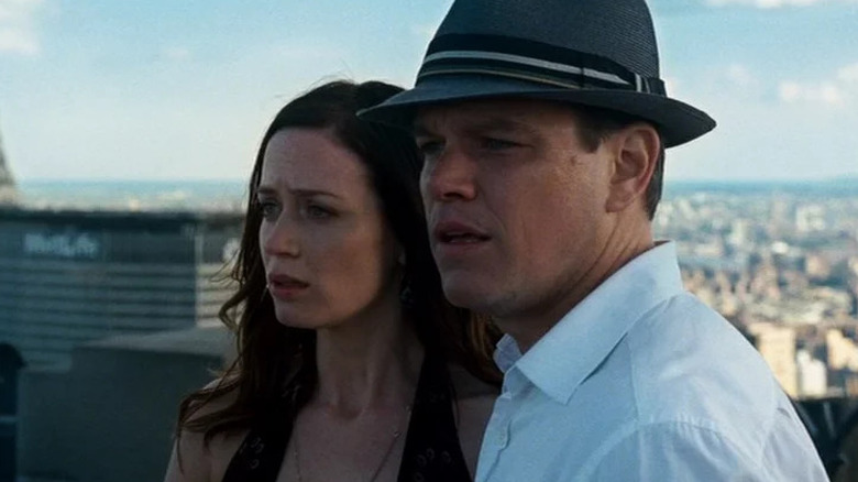 Elise Sellas and David Norris looking concerned in "The Adjustment Bureau" (2011)