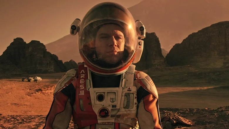 Mark Watney in a space suit on Mars in "The Martian" (2015)