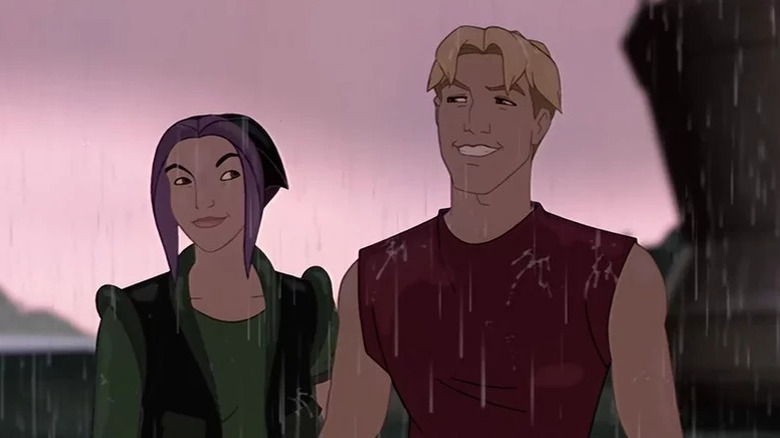 Akima Kunimoto and Cale Tucker smiling in "Titan A.E." (2000)