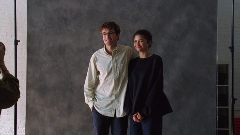 Emma and Charlie getting their wedding photos taken in The Drama (2026)