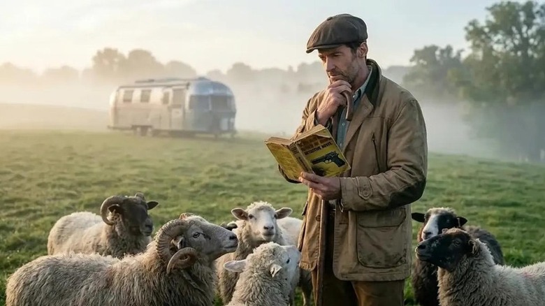 George reading to his flock in The Sheep Detectives