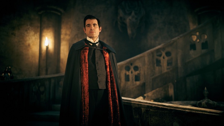 Dracula descending a staircase