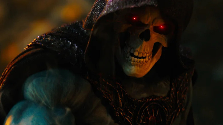 Skeletor with glowing red eyes on Masters of the Universe