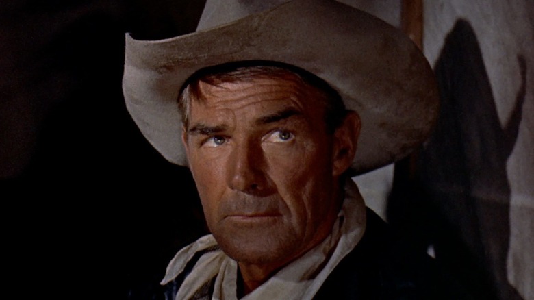 Ben Stride shooting a stern look in Seven Men From Now (1956)