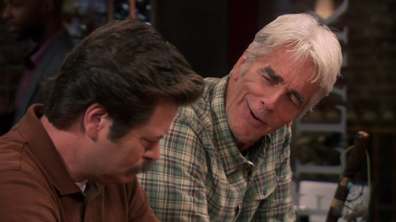 Ron Dunn talking to Ron Swanson on Parks and Recreation