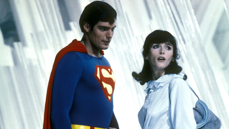 Superman looking at Lois Lane in the Fortress of Solitude in Superman II