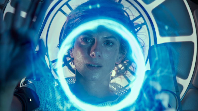 Liz Hansen inside a cryogenic unit in Oxygen