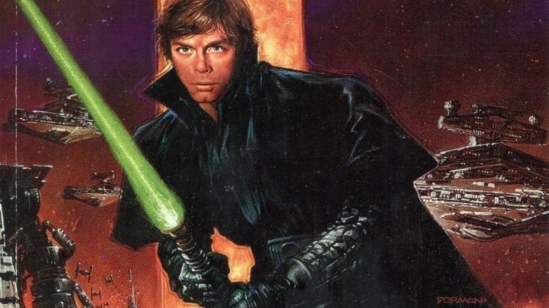 Luke Skywalker holding a lightsaber on the cover of "Star Wars: Dark Empire" #1