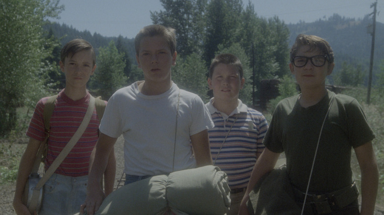 the kids setting off on their journey in Stand By Me (1985)