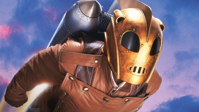 Cliff Secord flying using his jetpack in The Rocketeer (1991)
