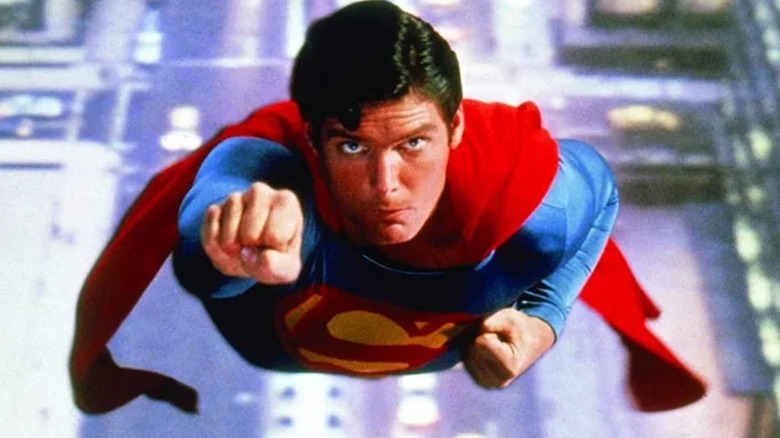 Superman soars into the sky in Superman (1978)