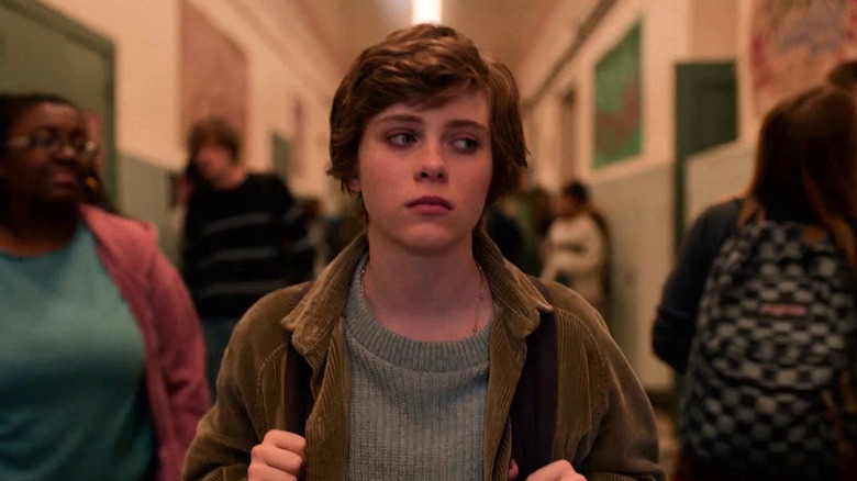 Syd walking down her high school hallway in I Am Not Okay with This