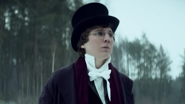 Pierre Bezukhov looking concerned on "War and Peace"