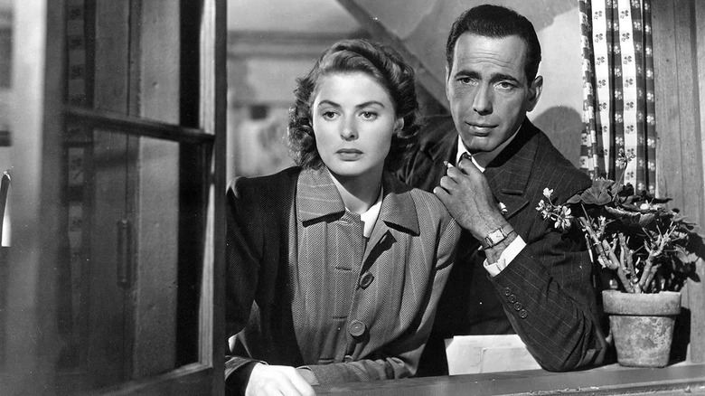 Ilsa and Rick in Paris looking out of the window in Casablanca
