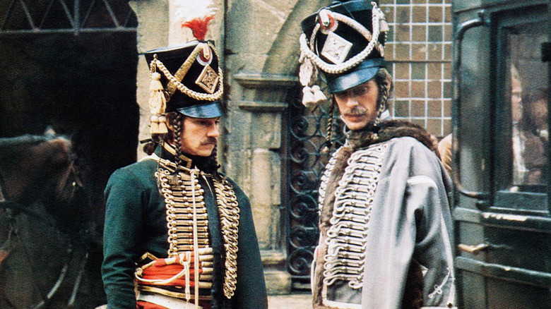 Feraud and d'Hubert standing in their finery in The Duellists