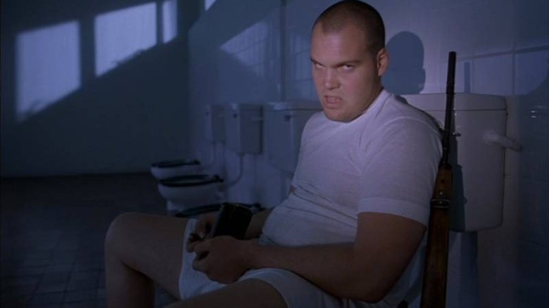 Private Leonard Lawrence on the toilet in Full Metal Jacket