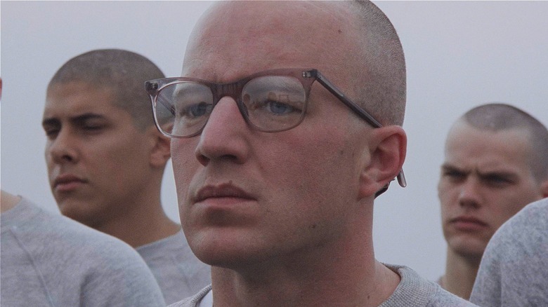 Cowboy Evans standing with other Marines in Full Metal Jacket