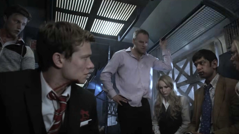 The people on the train looking concerned in Howl (2015)