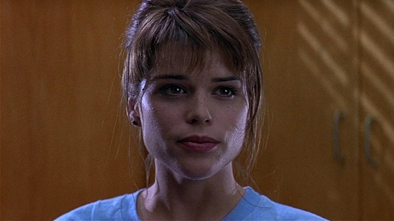 Sidney Prescott looking somber in Scream