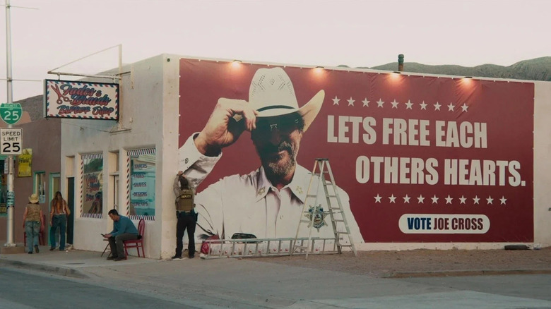 Joe's campaign poster in Eddington (2025)