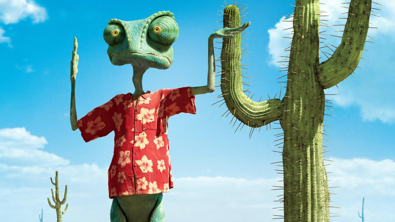Rango blending in with a cactus in Rango (2011)