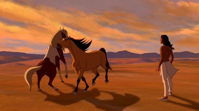 Spirit being released back into the wilderness in Spirit: Stallion of the Cimarron (2002)