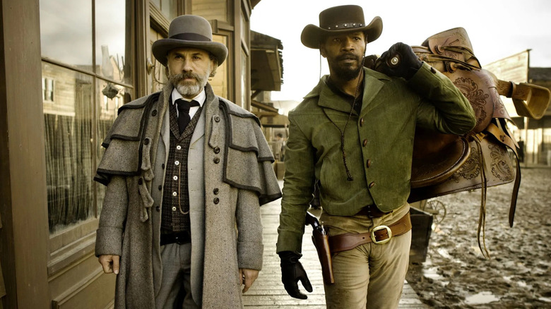 Django and Dr. King Schultz looking for their next bounty in "Django Unchained" (2012)