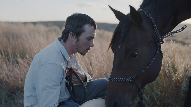Brady training his horse in "The Rider" (2017)
