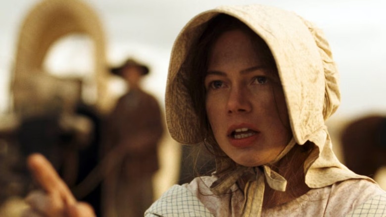 Emily Tetherow speaking her mind in Meek's Cutoff (2011)
