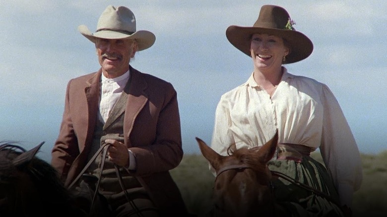 Gus and Clara on horseback in Lonesome Dove