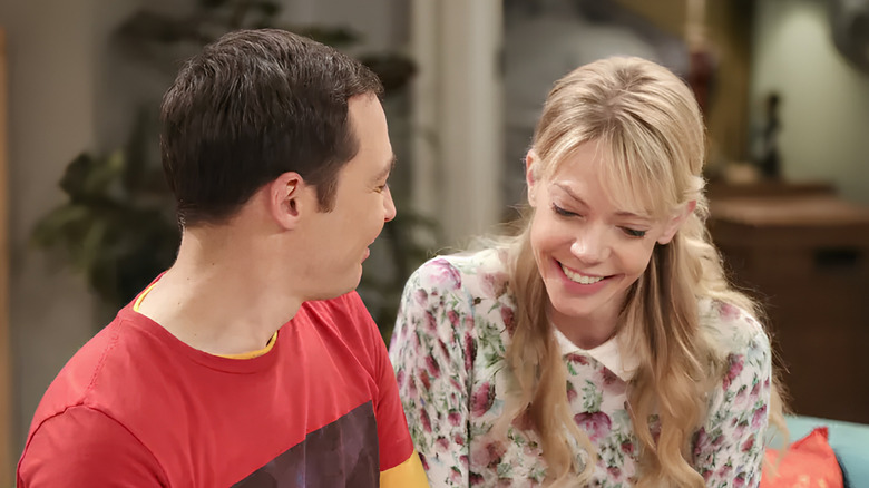 Sheldon and Ramona laughing together on The Big Bang Theory