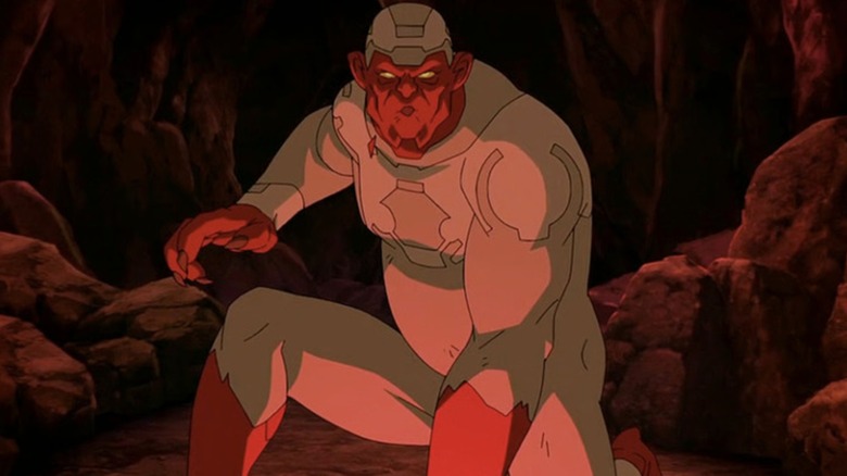 Damien Darkblood crouching in a cave in "Invincible" (2021-present)