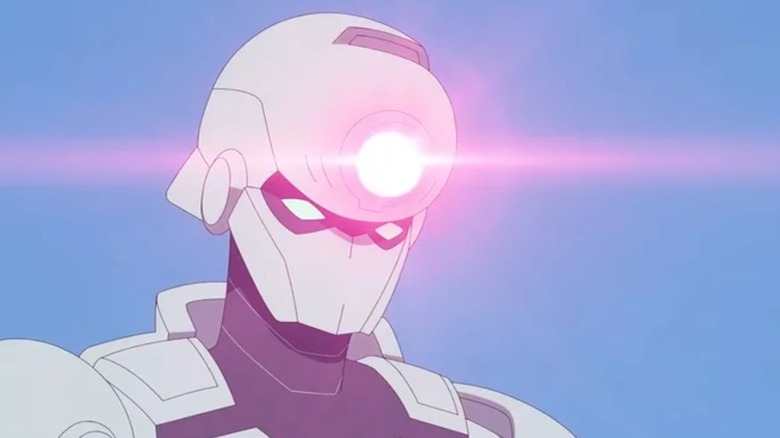 Tech Jacket with red laser on her head in "Invincible" (2021-present)
