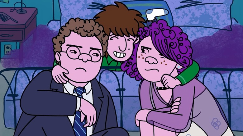 The three leads of "Long Story Short" (2025)
