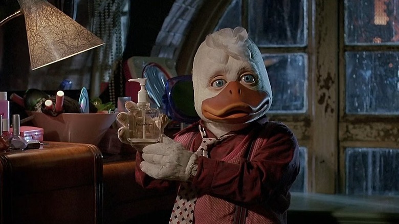 Howard looking around Beverly's apartment in Howard the Duck (1986)