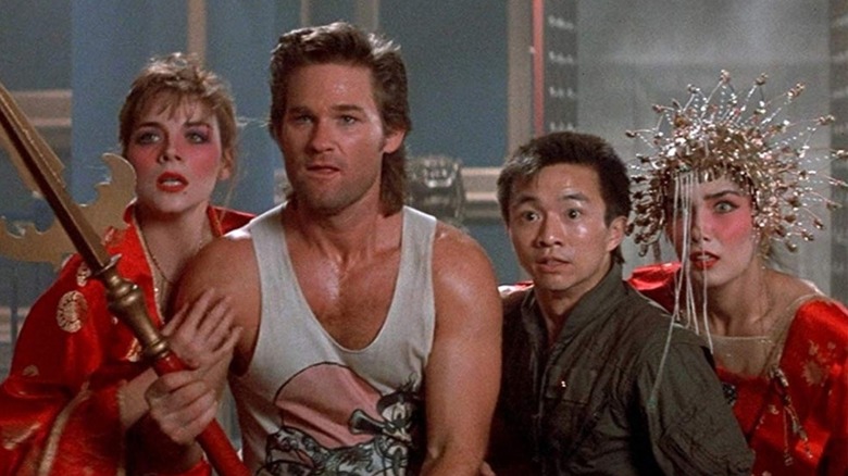 The four leads of Big Trouble in Little China caught in a tight spot (1986)