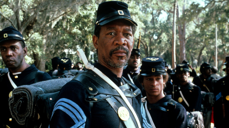 Sgt. Maj. John Rawlins with his troops in 