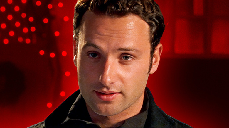 Mark from Love Actually with a red background