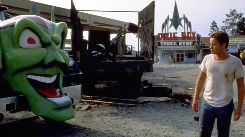 Bill sees the Green Goblin truck in "Maximum Overdrive"