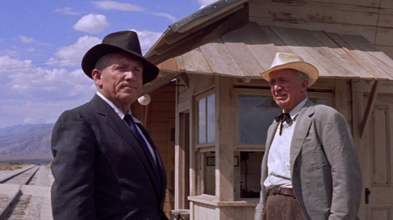 John J. Macreedy absorbing his surroundings in Bad Day at Black Rock (1955)