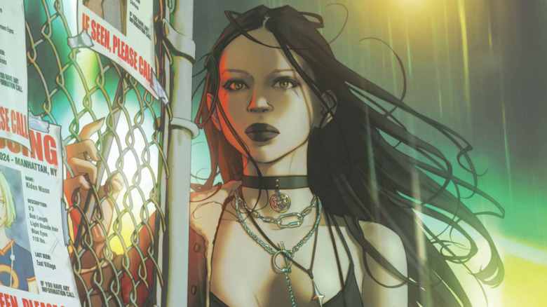 X-23 standing next to missing children posters in "NYX"