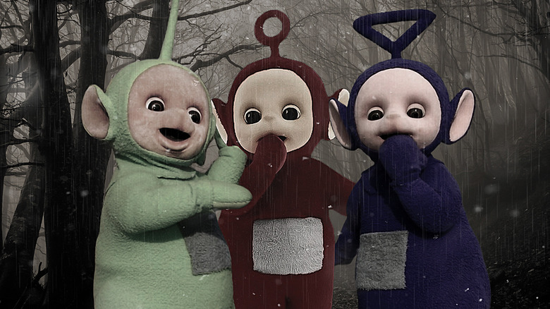 Dipsy, Po, and Tinky Winky scared