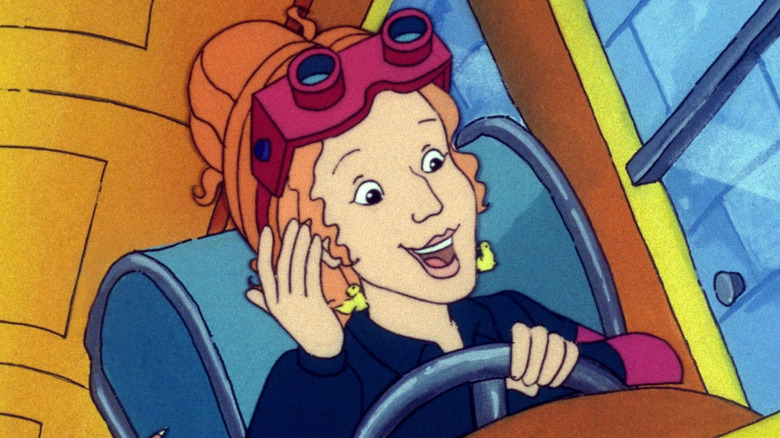 Ms. Frizzle driving in "The Magic School Bus"