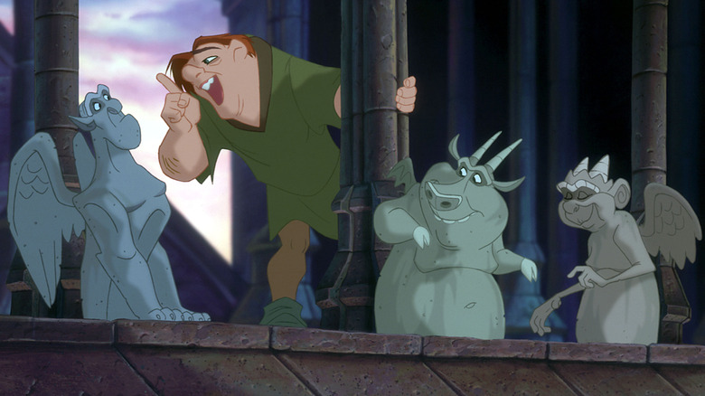 Quasimodo sings with his gargoyle friends in "The Hunchback of Notre Dame" (1996)