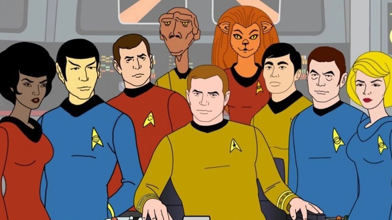 The crew of the USS Enterprise on Star Trek: The Animated Series