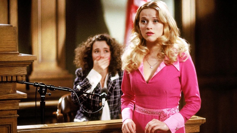 Elle Woods looking shocked in a court case in Legally Blonde (2001)